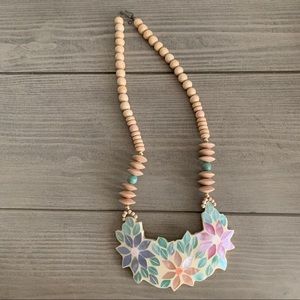Vintage iridescent pastel floral necklace